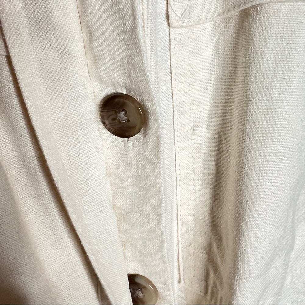 Universal Threads Cream Short Sleeve Linen Boilersuit Jumpsuit Womens Size 10 - Picture 5 of 12
